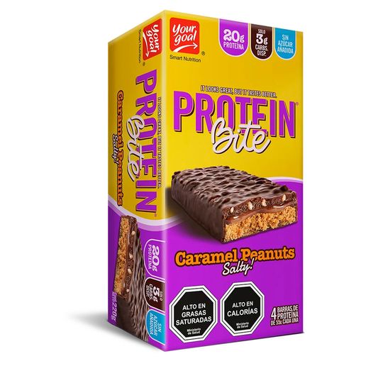 Barras de Proteína Bite Caramel Peanuts 55 grs (4 unidades)